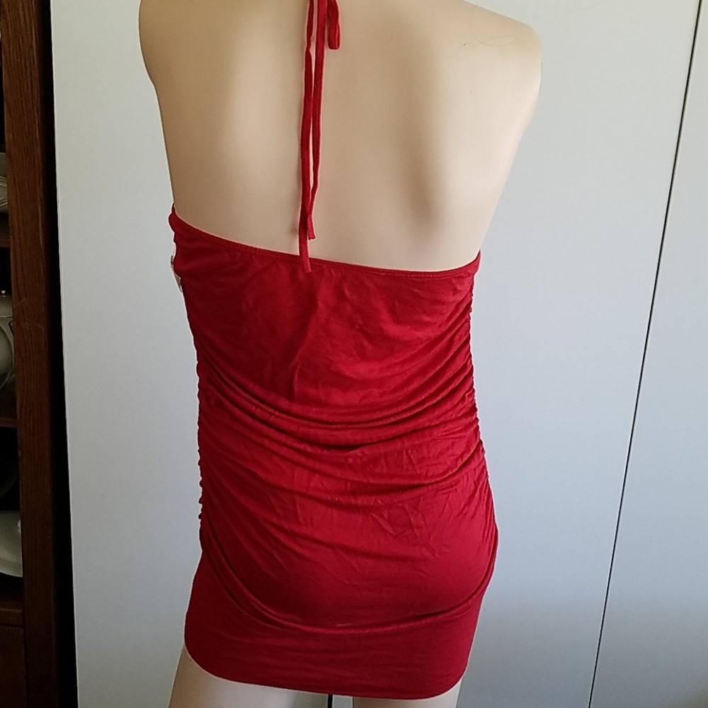 Red Halter bodycon dress\tunic  S M L - Picture 4 of 5